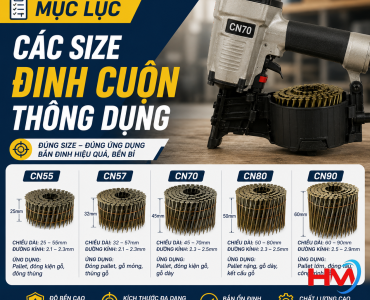 Các size đinh cuộn phổ biến?