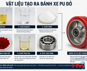 Phân tích vật liệu bánh xe PU đỏ Polyurethane